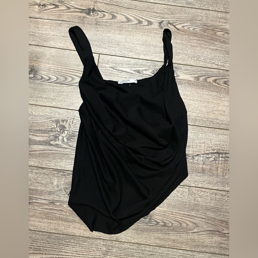 NWT stateside medium black bandana top slanted